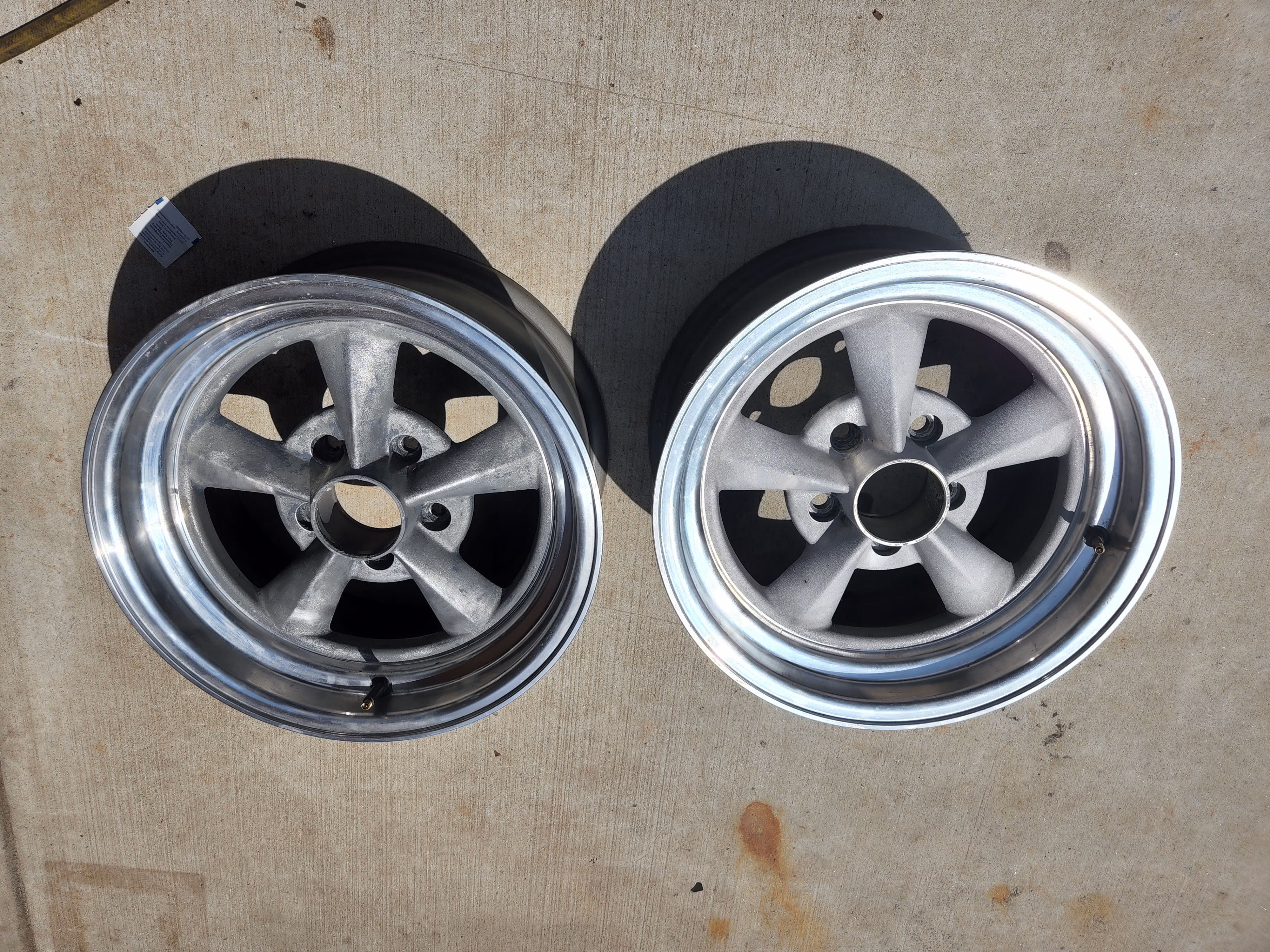 Laser paint removal from polished aluminum wheels.